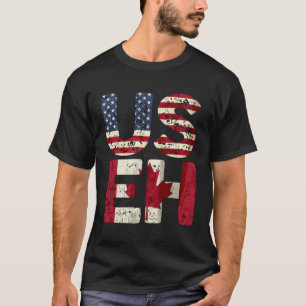 Großes Wir Eh Amerika Kanada Flagge Vintage Amerik T-Shirt