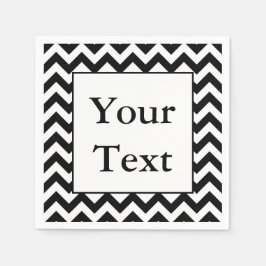 Grosses Zickzack Schwarz-Design mit benutzerdefini Serviette