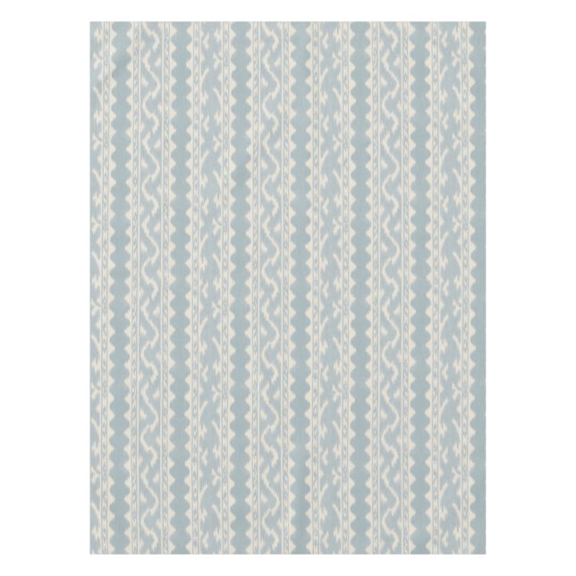 Großformat Celadon-Ikat, Creme-Gewebe Tischdecke (Vorderseite)