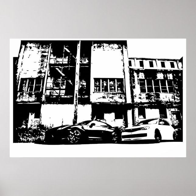 Großformat - Skyline mit WRX Impreza Subbie Poster (Vorne)