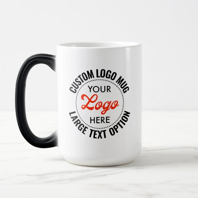 Großformat-Text Werbe-Logo Hitzeändernde Tasse (Links)