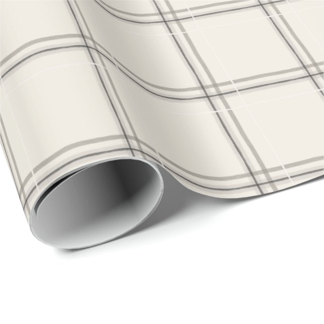 Großformatige Holzkohle-Fensterpaneel-Karomuster Geschenkpapier (Rolleneckpunkt)