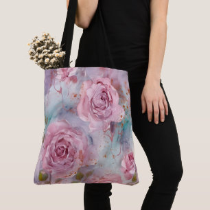 Großformatige rosa und goldene Rosen