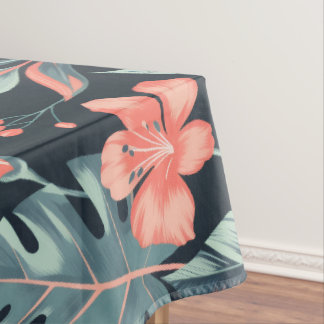 Großformatige tropische Blumen und Blätter Tischdecke