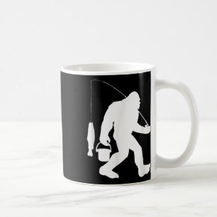 Großfuß-Fischereihemd Lustiger Sasquatch und Fisch Kaffeetasse