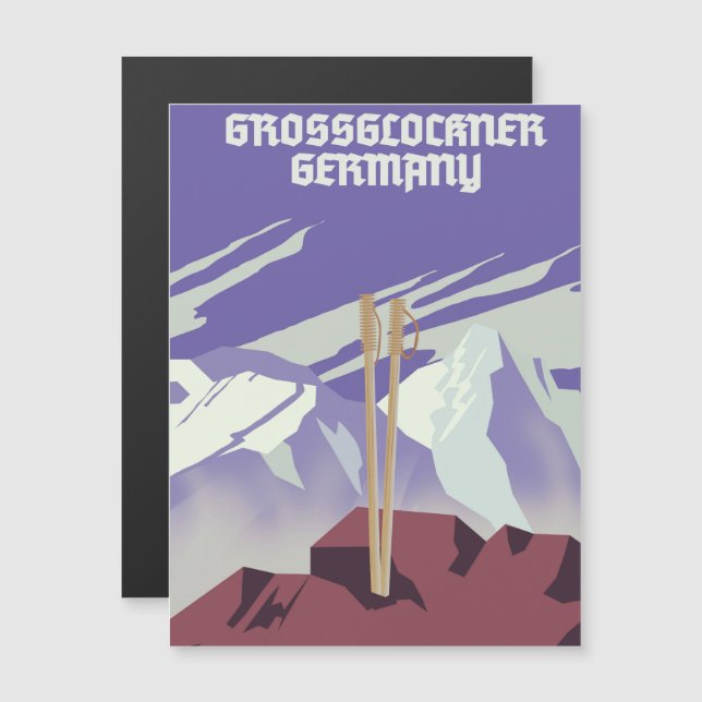 Großglockner Deutschland Bergposter. Magnetkarte (Vorne/Hinten)