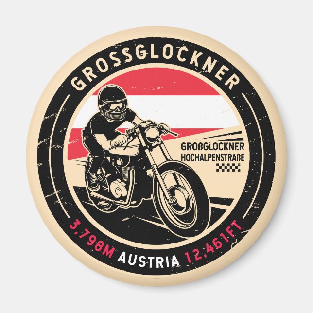 Großglockner | Österreich | Motorrad Magnet (Vorne)