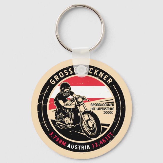 Großglockner | Österreich | Motorrad Schlüsselanhänger (Vorderseite)