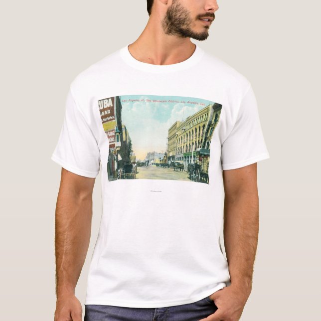 Großhandelsbezirks-Szene auf Los Angeles-Straße T-Shirt (Vorderseite)