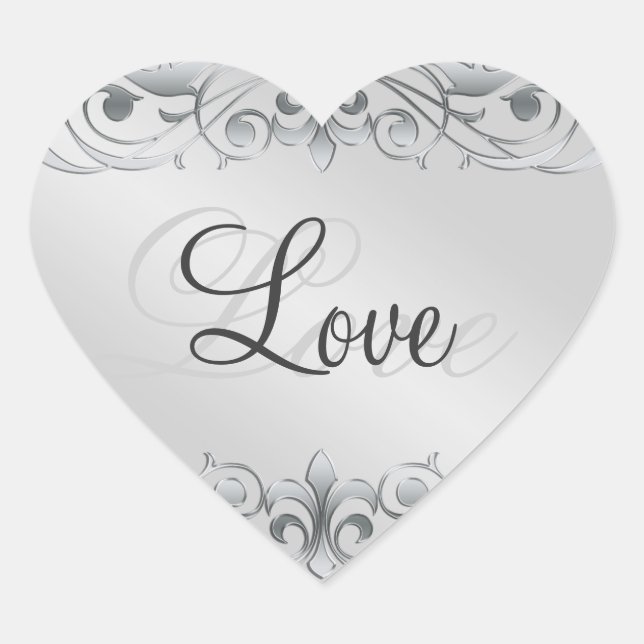 Großherzogin Silver Scroll Liebe Sticker (Vorderseite)