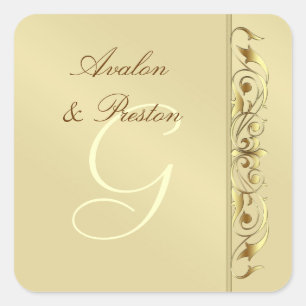 Großherzogtum Imitate Goldscroll Monogram Sticker