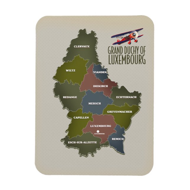 Großherzogtum Luxemburg-Landkarte Magnet (Vertikal)