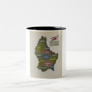 Großherzogtum Luxemburg-Landkarte Zweifarbige Tasse