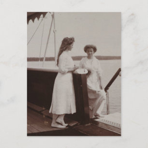 Großherzogtum Olga & Marie von Russland, Romanow Postkarte