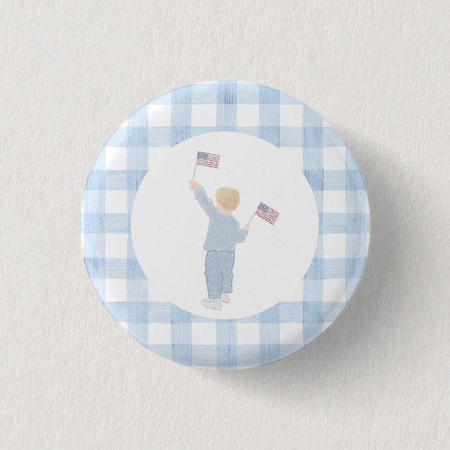 Großjahrtausendsteinzeit - Alle American Boy Paper Button (Vorderseite)