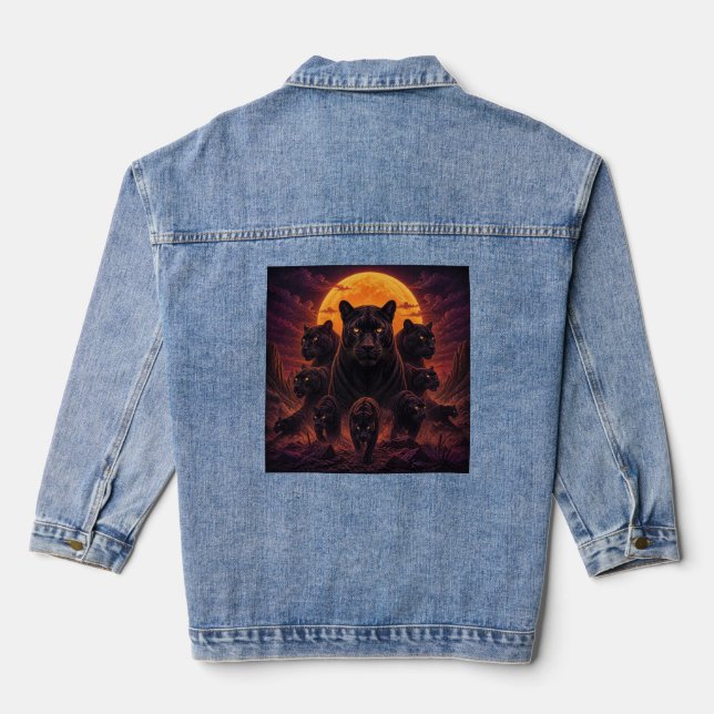 Großkatze Jeansjacke (Rückseite)