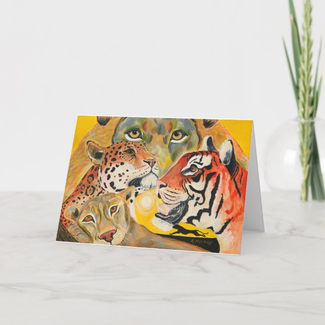 Großkatzen-Design Feiertagskarte (Vorderseite)
