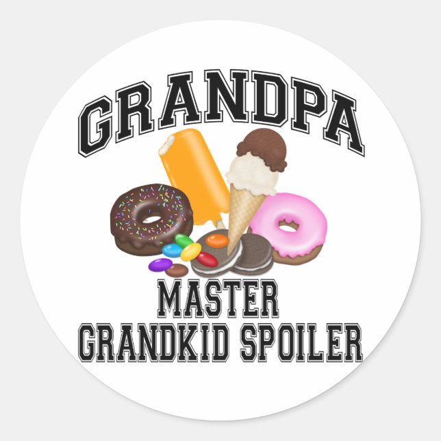 Großkind Spoiler Grandpa Runder Aufkleber (Vorderseite)