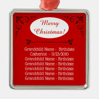 Großkinder ernennen Weihnachten für Großeltern Silbernes Ornament