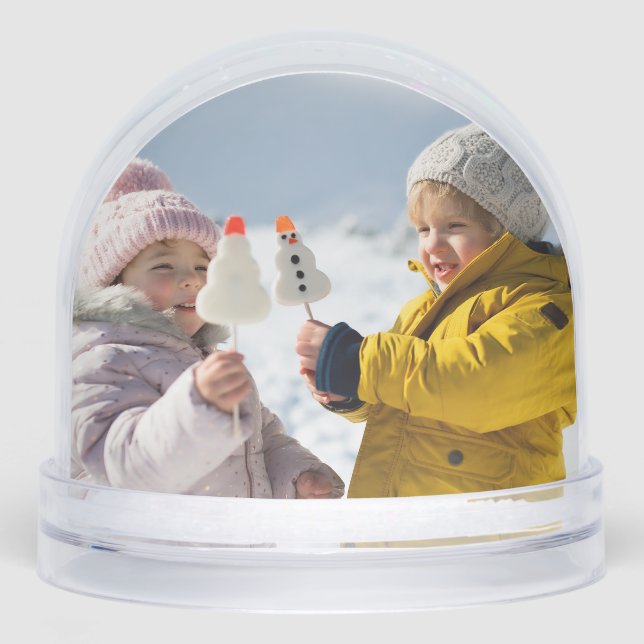 Großkinder-Foto für Großeltern - Weihnachten Schneekugeln (Vorderseite)