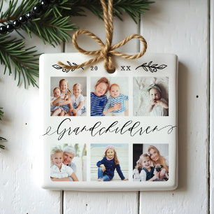 Großkinder-Geschenk für Großeltern FotoCollage Keramikornament