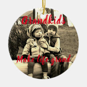 Großkinder machen das Foto zu Weihnachten Keramik Ornament