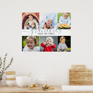 Großkinder machen das Leben großartig | 6 FotoColl Poster