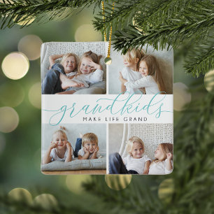 Großkinder machen das Leben großartig 8 Mini-Fot Keramikornament