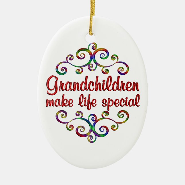Großkinder machen das Leben zu einem besonderen Keramik Ornament (Vorne)