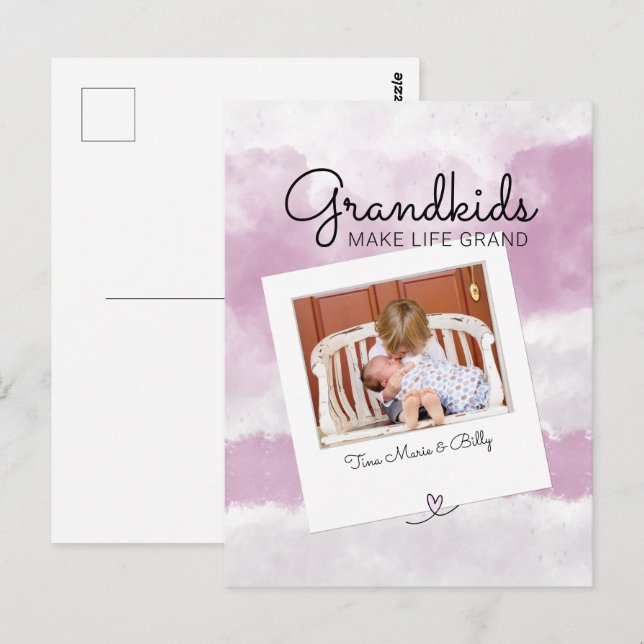Großkinder machen den Tag der Großmütter Postkarte (Vorne/Hinten)