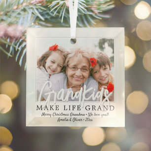 Großkinder machen Life Grand 1 Foto Großeltern Ornament Aus Glas