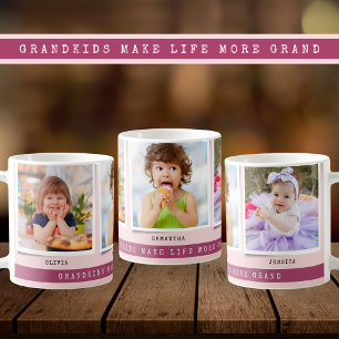Großkinder machen Life Grand 3 Foto Collage Pink Kaffeetasse