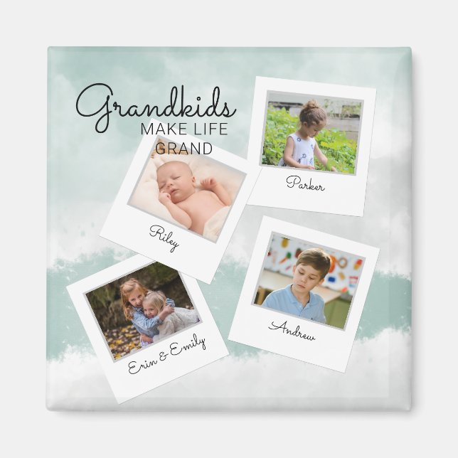 Großkinder machen Life Grand Großkinder Foto Magnet (Vorne)