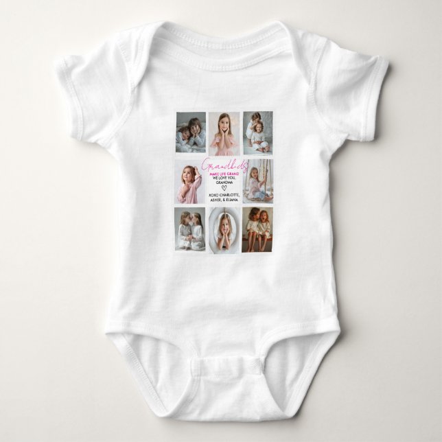 Großkinder machen Life Grand Oma 8-Foto maßgeschne Baby Strampler (Vorderseite)