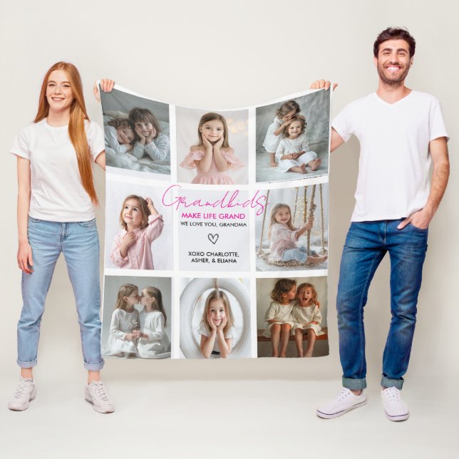 Großkinder machen Life Grand Oma 8-Foto maßgeschne Fleecedecke (Beispiel)