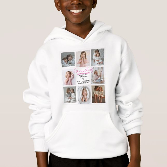 Großkinder machen Life Grand Oma 8-Foto maßgeschne Hoodie (Vorderseite)