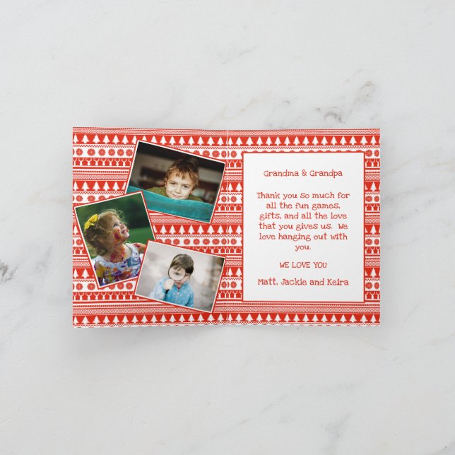 Großkinder Opa Oma Foto Frohe Weihnachten Karte (Innenseite)