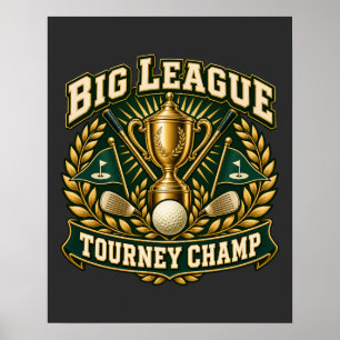 Großliga-Turniersieger Gold-Trophäe Golf Poster