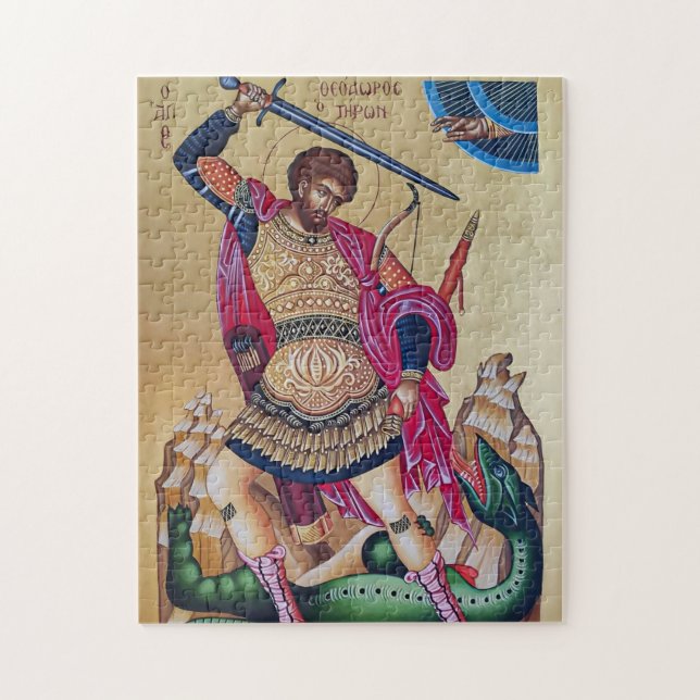 Großmärtyrer Theodor von Tyro Orthodoxe Ikone Puzzle (Vertikal)