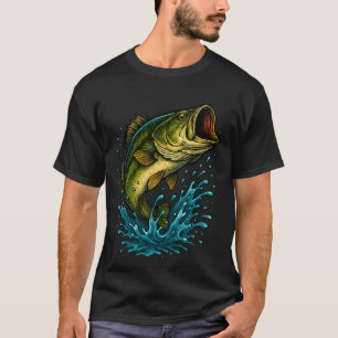 Großmäuliger Barsch Illustration – Angeldesign T-Shirt