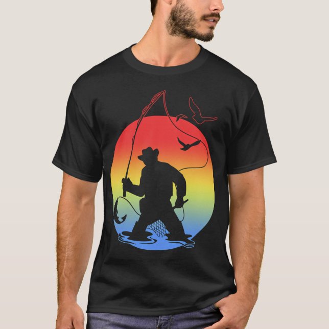 Großmäuliger Barsch Retro T-Shirt (Vorderseite)
