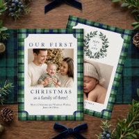 Großmillennial-Baby Erstes Weihnachten Tartan Foto