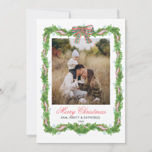 Großmillennial-Familienfoto-Weihnachtskarte Einladung