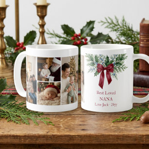 Großmillennial-Girlande-Rotband-Weihnachtsfoto Kaffeetasse