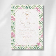 Großmillennial Rosa Florale Goldene Schleife Baby-