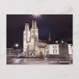 Grossmunster Kirche in Zürich Postkarte