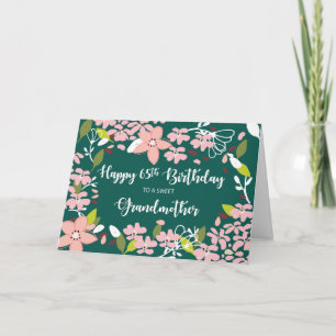 Großmutter 65. Geburtstag Grüne Blume Karte