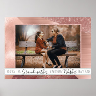 Großmutter Alle Wollte   Rose Gold Quote Foto Poster