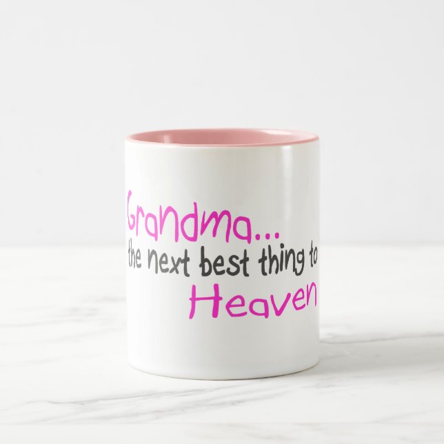 Großmutter, als Nächstes beste Sache zum Himmel Zweifarbige Tasse (Mittel)