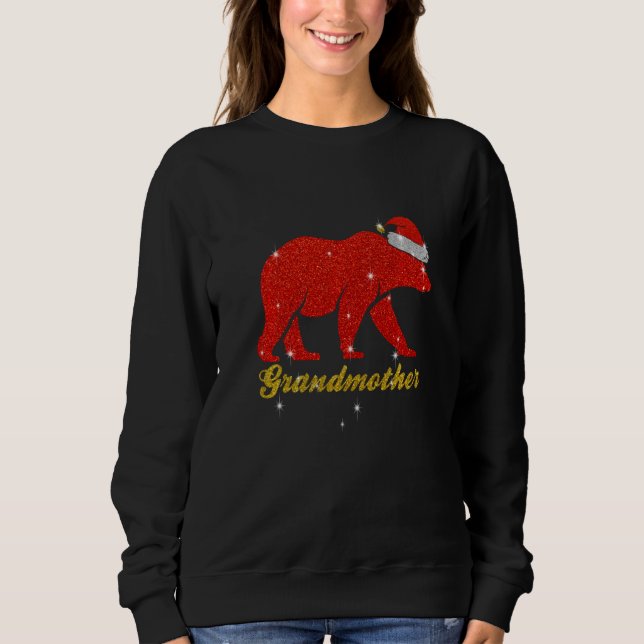 Großmutter Bärentrage Weihnachtsmannmütze passt Fa Sweatshirt (Vorderseite)